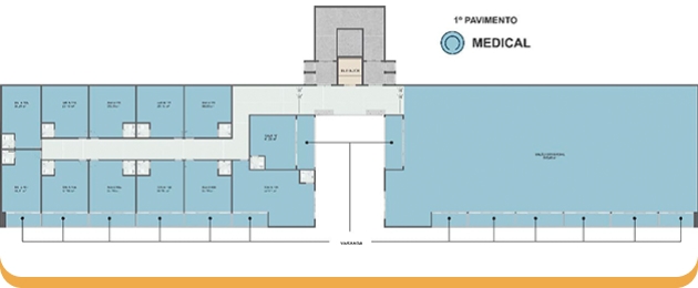 Planta do primeiro andar do Icaraí Office & Mall
