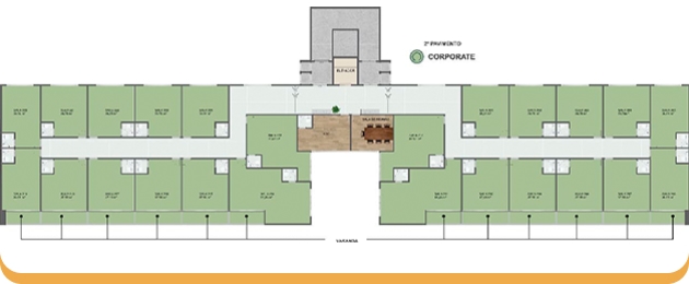 Planta do segundo andar do Icaraí Office & Mall
